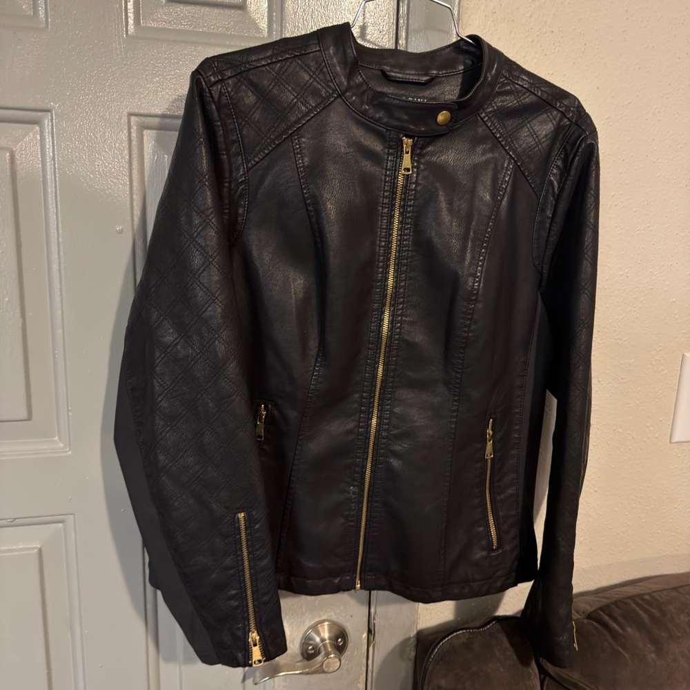 Baccini Black Faux Leather Jacket